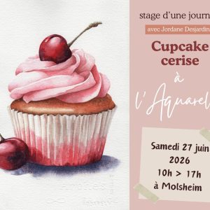 stage aquarelle cupcake cerise